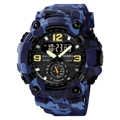 SKMEI 1637 Sports Digital Display Outdoor Shockproof Plastic Large Dial Men Watch, Black, Army Green, Blue Camouflage, Army Green Camouflage, Gray Black