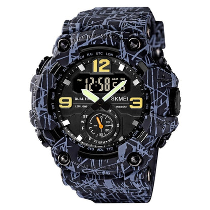 SKMEI 1637 Sports Digital Display Outdoor Shockproof Plastic Large Dial Men Watch, Black, Army Green, Blue Camouflage, Army Green Camouflage, Gray Black
