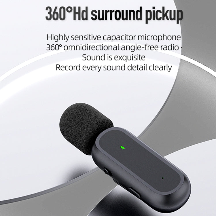 Wireless Lavalier Microphone With Charging Box Noise Reduction Video Record Mic,Spec:, K63 One To Two  Type-C Interface, K63 One To Two  8 Pin Interface, K61 One To  One Type-C Interface, K61 One To  One 8 Pin Interface