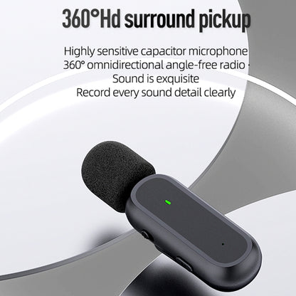 Wireless Lavalier Microphone With Charging Box Noise Reduction Video Record Mic,Spec:, K63 One To Two  Type-C Interface, K63 One To Two  8 Pin Interface, K61 One To  One Type-C Interface, K61 One To  One 8 Pin Interface