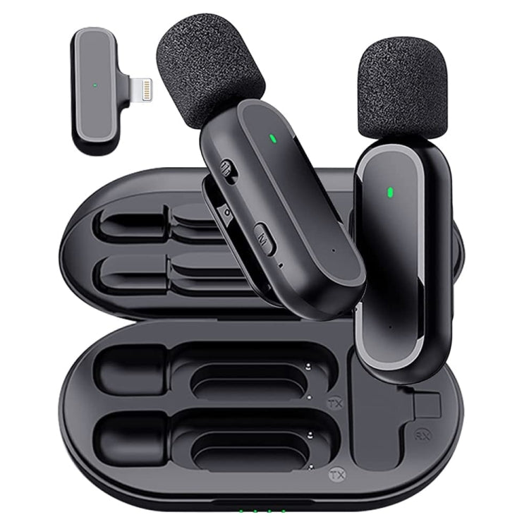 Wireless Lavalier Microphone With Charging Box Noise Reduction Video Record Mic,Spec:, K63 One To Two  Type-C Interface, K63 One To Two  8 Pin Interface, K61 One To  One Type-C Interface, K61 One To  One 8 Pin Interface
