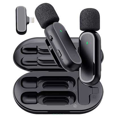 Wireless Lavalier Microphone With Charging Box Noise Reduction Video Record Mic,Spec:, K63 One To Two  Type-C Interface, K63 One To Two  8 Pin Interface, K61 One To  One Type-C Interface, K61 One To  One 8 Pin Interface