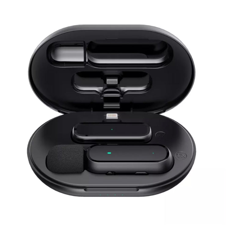 Wireless Lavalier Microphone With Charging Box Noise Reduction Video Record Mic,Spec:, K63 One To Two  Type-C Interface, K63 One To Two  8 Pin Interface, K61 One To  One Type-C Interface, K61 One To  One 8 Pin Interface