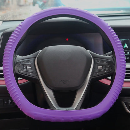Silicone Non-slip Wear-resistant Concave Point Car Steering Wheel Cover, 34-38cm