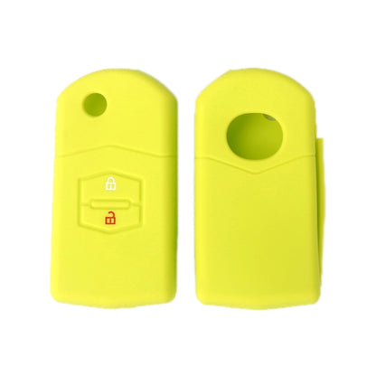 For Mazda M6/CX-5 2pcs Remote Control Folding 2 Button Silicone Case, Black, Red, Rose Red, Pink, Orange, Sea Blue, Purple, Luminous Blue, Apple Green