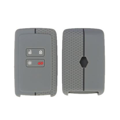 For Renault Koleos/Megane 2pcs 4 Button Honeycomb Pattern Silicone Key Cover, Black Red Line, Red White Line, Sea Blue Black Line, Dark Gray Black Line, White Black Line, Black Blue Line, Black White Line
