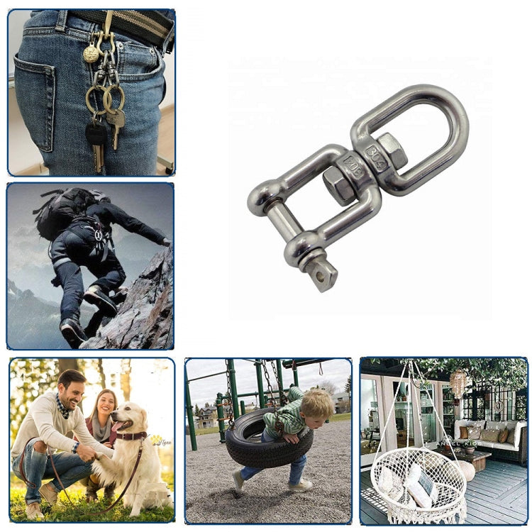 304 Stainless Steel 360 Degree Rotating 8-Shaped Chain Snap Ring Connecting Hook Swivel, M8, M10, M12