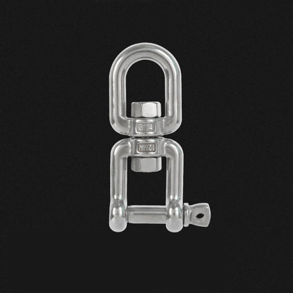 304 Stainless Steel 360 Degree Rotating 8-Shaped Chain Snap Ring Connecting Hook Swivel, M8, M10, M12