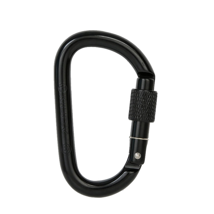 Xinda 25kN Climbing Carabiner Aluminum Alloy D-Shape Screw Gates Lock, 25kN Carabiner (Gray), 25kN Carabiner (Black)