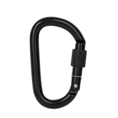 Xinda 25kN Climbing Carabiner Aluminum Alloy D-Shape Screw Gates Lock, 25kN Carabiner (Gray), 25kN Carabiner (Black)