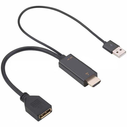 4K 60Hz HDMI To DP Adapter With Power Supply HD Converter, H146 25cm, H147 180cm