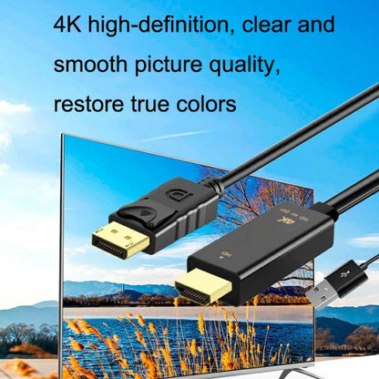 4K 60Hz HDMI To DP Adapter With Power Supply HD Converter, H146 25cm, H147 180cm