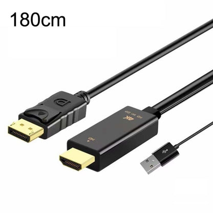 4K 60Hz HDMI To DP Adapter With Power Supply HD Converter, H146 25cm, H147 180cm