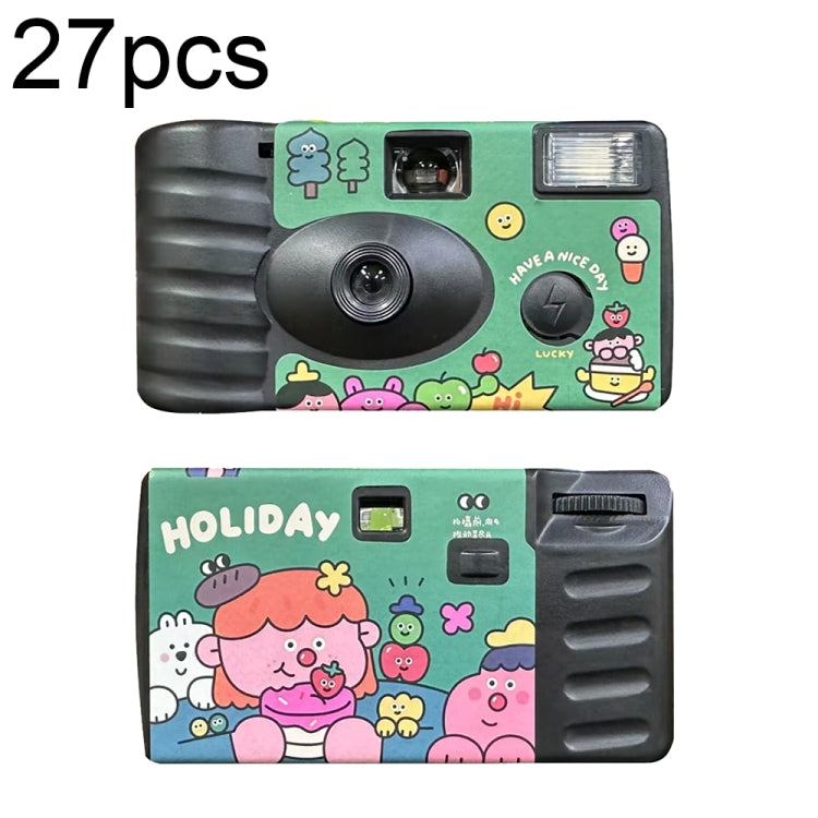 Retro Film Camera Waterproof Cartoon Decorative Stickers without Camera, 27pcs Click, 27pcs LFANI, 27pcs Illustration, 27pcs Happy Day, 27pcs Holidays, 18pcs Sking, 27pcs Friend, 27pcs New Year, 18pcs Red Good Luck, 18pcs Green Good Luck