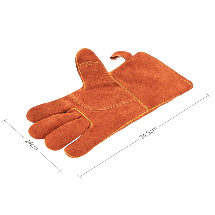 Cowhide High Temperature Resistant Welding Flame Retardant Anti-slip Insulation Gloves, A2416