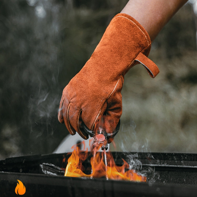 Cowhide High Temperature Resistant Welding Flame Retardant Anti-slip Insulation Gloves, A2416