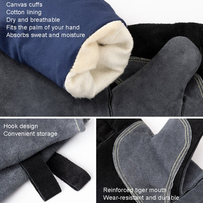 Cowhide BBQ Gloves Thickened Anti-hot Oven Welding Protection Gloves, A2415 16 inch Gray Black, A2416 14 inch Gray, A2416 14 inch Gray Black