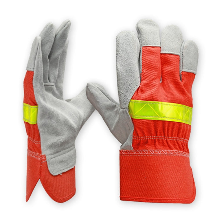 Cowhide Firefighting Gloves Gardening Protection Labor Welding Gloves, A2604