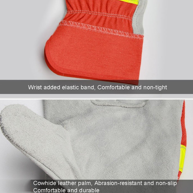 Cowhide Firefighting Gloves Gardening Protection Labor Welding Gloves, A2604
