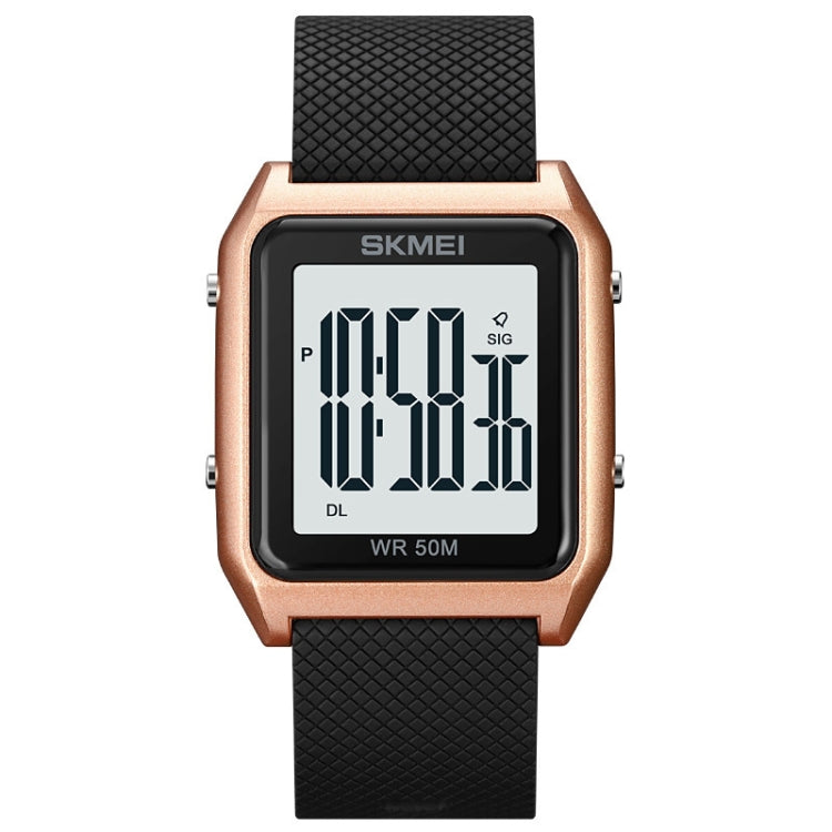 SKMEI 1866 Square Large Screen Men Steel Belt Multi-function Night Light Alarm Clock Watch, 1866, 1866 Rose Gold White Machine, 1866 Rose Gold Black Machine, 1866 Gold White Machine, 1866 Gold Black Machine, 1866 Silver White Machine                   ...