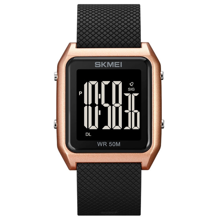 SKMEI 1866 Square Large Screen Men Steel Belt Multi-function Night Light Alarm Clock Watch, 1866, 1866 Rose Gold White Machine, 1866 Rose Gold Black Machine, 1866 Gold White Machine, 1866 Gold Black Machine, 1866 Silver White Machine                   ...