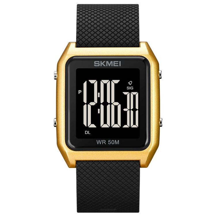 SKMEI 1866 Square Large Screen Men Steel Belt Multi-function Night Light Alarm Clock Watch, 1866, 1866 Rose Gold White Machine, 1866 Rose Gold Black Machine, 1866 Gold White Machine, 1866 Gold Black Machine, 1866 Silver White Machine                   ...