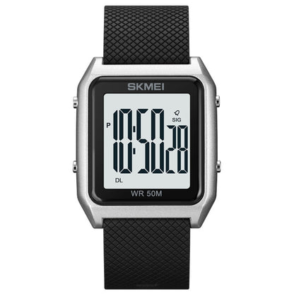 SKMEI 1866 Square Large Screen Men Steel Belt Multi-function Night Light Alarm Clock Watch, 1866, 1866 Rose Gold White Machine, 1866 Rose Gold Black Machine, 1866 Gold White Machine, 1866 Gold Black Machine, 1866 Silver White Machine