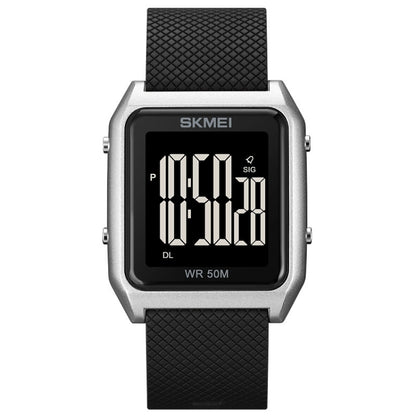 SKMEI 1866 Square Large Screen Men Steel Belt Multi-function Night Light Alarm Clock Watch, 1866, 1866 Rose Gold White Machine, 1866 Rose Gold Black Machine, 1866 Gold White Machine, 1866 Gold Black Machine, 1866 Silver White Machine                   ...