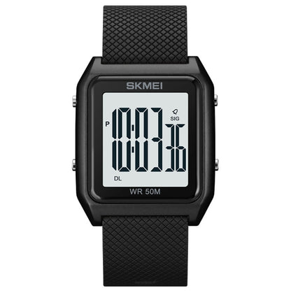 SKMEI 1866 Square Large Screen Men Steel Belt Multi-function Night Light Alarm Clock Watch, 1866, 1866 Rose Gold White Machine, 1866 Rose Gold Black Machine, 1866 Gold White Machine, 1866 Gold Black Machine, 1866 Silver White Machine