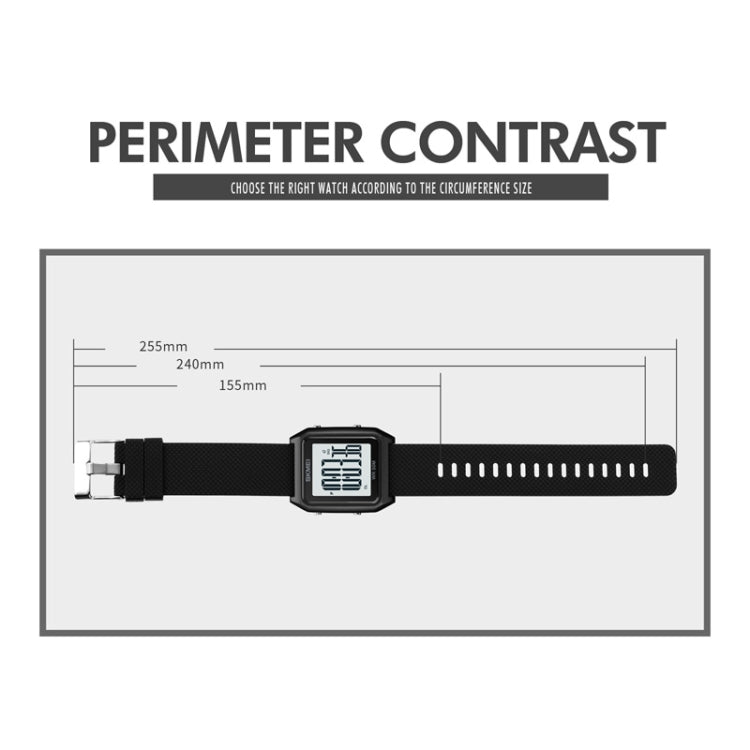SKMEI 1866 Square Large Screen Men Steel Belt Multi-function Night Light Alarm Clock Watch, 1866, 1866 Rose Gold White Machine, 1866 Rose Gold Black Machine, 1866 Gold White Machine, 1866 Gold Black Machine, 1866 Silver White Machine