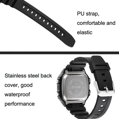 SKMEI 1998 Transparent Shell Ice Sensor Outdoor Sports Waterproof Multi-function Watch, 1998 Black, 1998 White