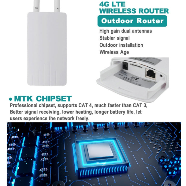 4G LTE Router CPE Outdoor Waterproof Mobile Router Triple Network, EU Plug, European Version, Asian Version
