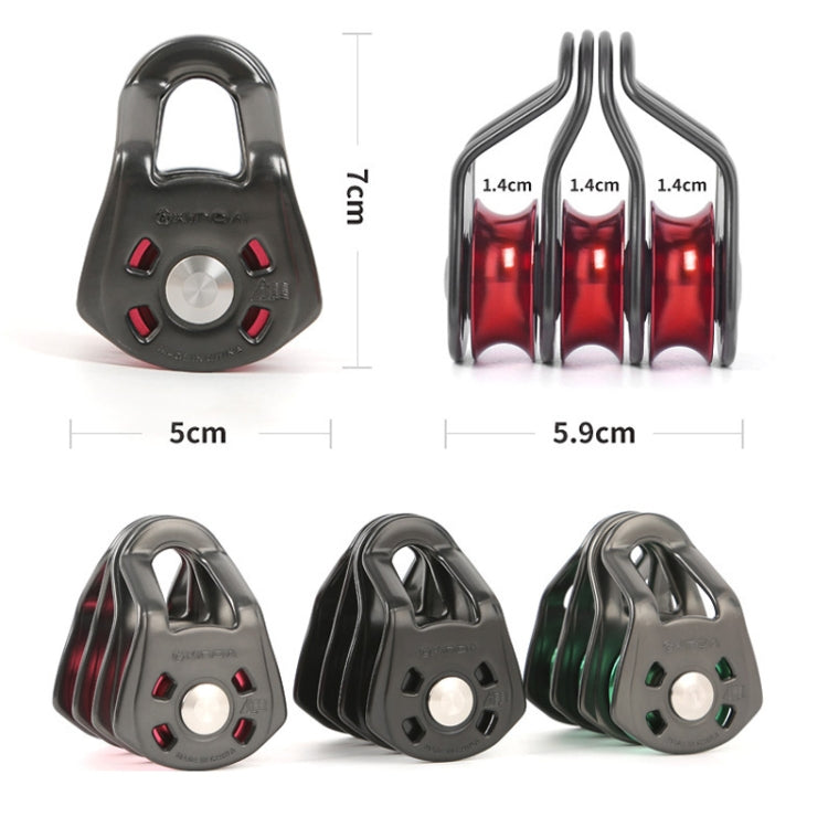 XINDA  Outdoor Three Pulley Cableway Crosses Rock Climbing Hoisting Ball Bearing