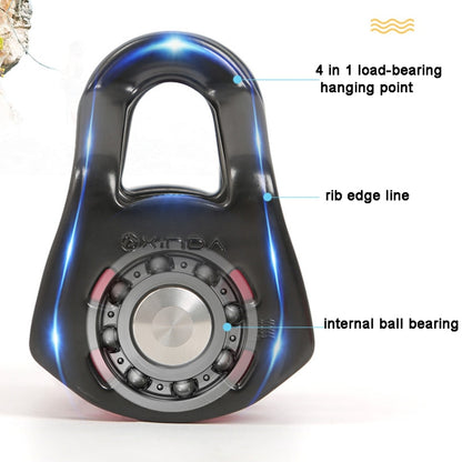 XINDA  Outdoor Three Pulley Cableway Crosses Rock Climbing Hoisting Ball Bearing
