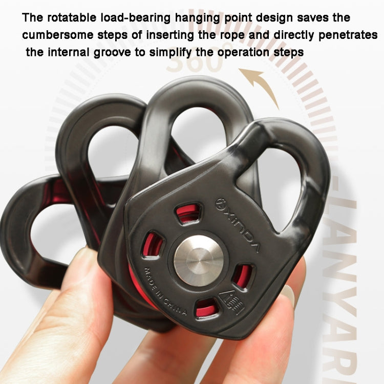 XINDA  Outdoor Three Pulley Cableway Crosses Rock Climbing Hoisting Ball Bearing
