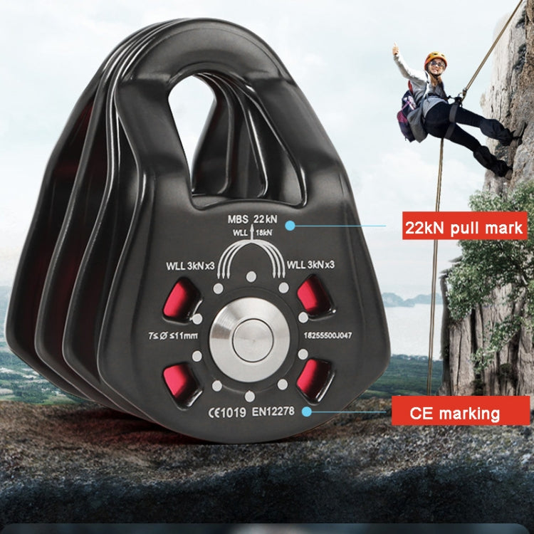 XINDA  Outdoor Three Pulley Cableway Crosses Rock Climbing Hoisting Ball Bearing