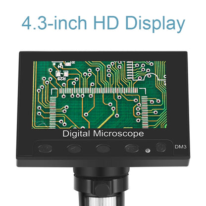 DM3 4.3-Inch Screen LED Light HD Portable Electronic Digital Microscope, Plastic, Metal