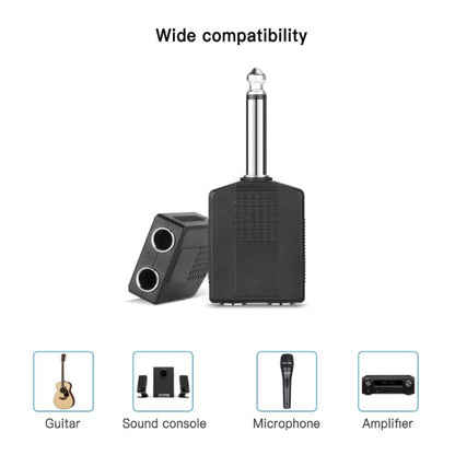 10pcs 6.5mm Male Mono To Dual 6.5mm Female Audio Conversion Connector, 6.5mm Male To Dual 6.5mm Female