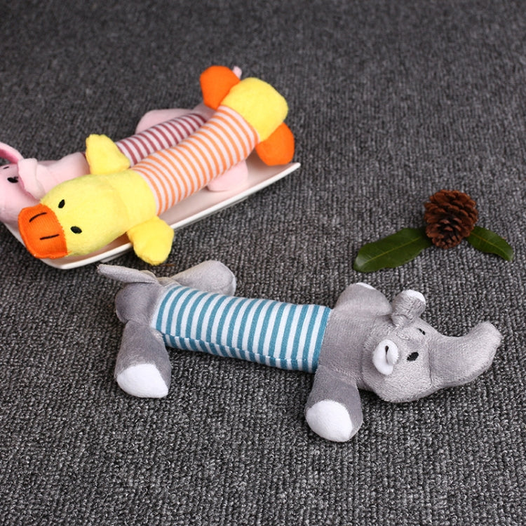 Animal Cute Long Striped Plush Sounding Pet Toy, Elephant, Pig, Duck
