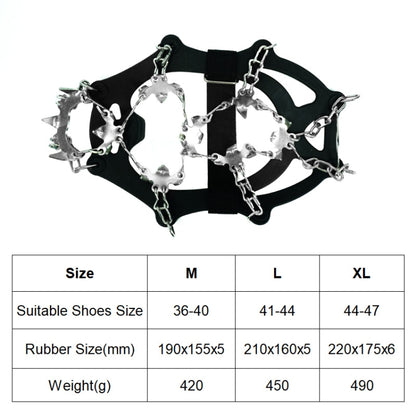 24 Teeth Outdoor Snow Anti-slip Ice Claws 201 Stainless Steel Anti-slip Shoe Cover, M, L, XL