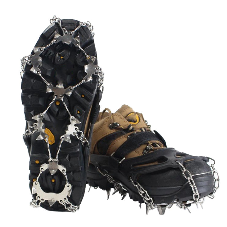 24 Teeth Outdoor Snow Anti-slip Ice Claws 201 Stainless Steel Anti-slip Shoe Cover, M, L, XL