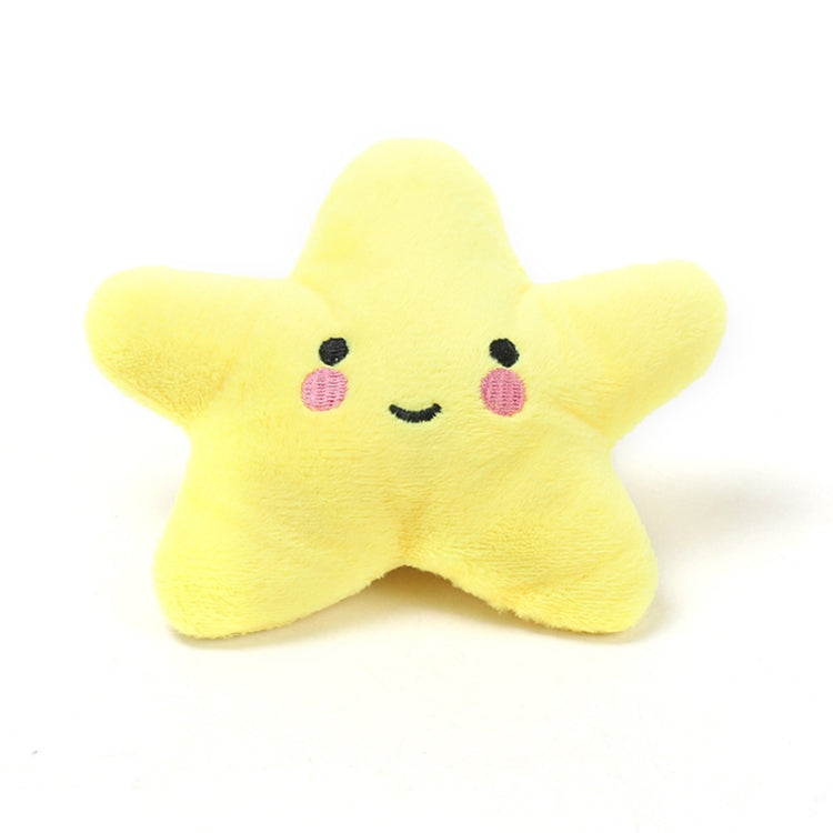3pcs Pet Teething Toy Plush Starfish Sounding Toy, Yellow, Green, Pink