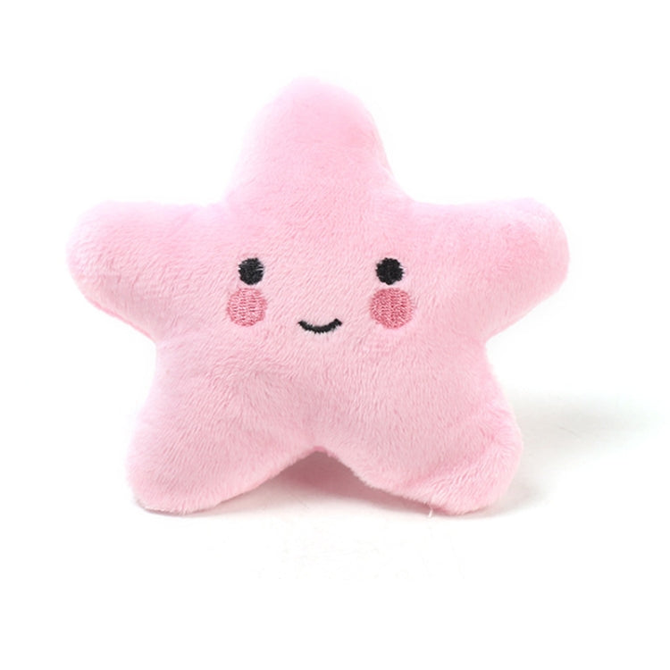 3pcs Pet Teething Toy Plush Starfish Sounding Toy, Yellow, Green, Pink
