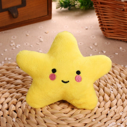3pcs Pet Teething Toy Plush Starfish Sounding Toy, Yellow, Green, Pink