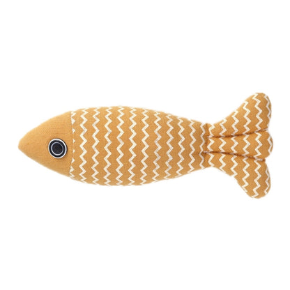 Linen Teasing Cat Fish Pillow Pet Bite Toys, 21x9x5cm