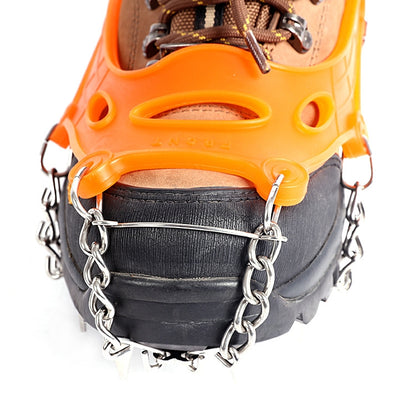 F12-3 12 Teeth Snow Anti-slip Rubber Shoe Cover Stainless Steel Welded Ice Grip, Size:, M Black, M Orange, L Black, L Orange