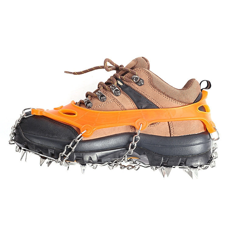 F12-3 12 Teeth Snow Anti-slip Rubber Shoe Cover Stainless Steel Welded Ice Grip, Size:, M Black, M Orange, L Black, L Orange