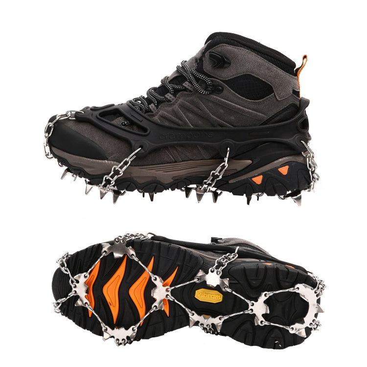 F26-2 26 Teeth Snow Mountain Non-slip Shoes Cover 201 Stainless Steel Ice Claws, Size:, M Black, L Black, XL Black, M Orange, L Orange, XL Orange