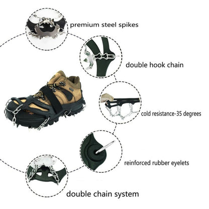 F26-2 26 Teeth Snow Mountain Non-slip Shoes Cover 201 Stainless Steel Ice Claws, Size:, M Black, L Black, XL Black, M Orange, L Orange, XL Orange