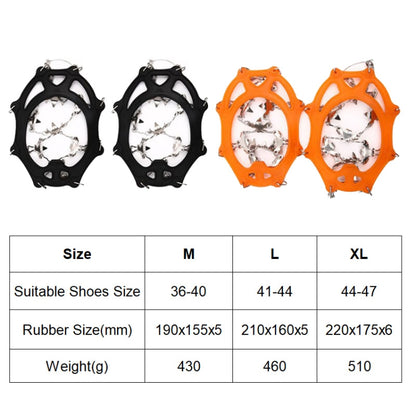 F26-2 26 Teeth Snow Mountain Non-slip Shoes Cover 201 Stainless Steel Ice Claws, Size:, M Black, L Black, XL Black, M Orange, L Orange, XL Orange